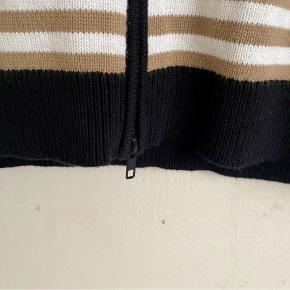 Cabi Mascot Elegant 2-way Zipper Closure Sailor Collar Striped Cardigan Size S - Picture 5 of 5